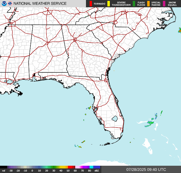 Weather radar map